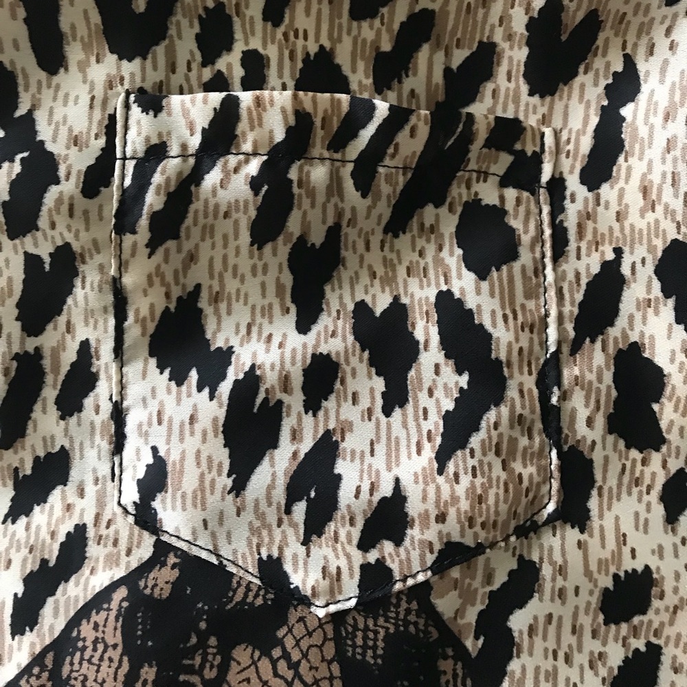 Leopard print and lace tank top